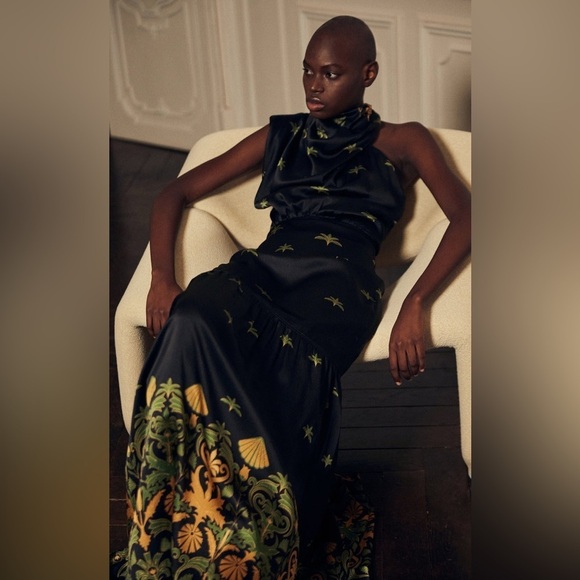 Johanna Ortiz Black Mystical Activist Silk Maxi Dress 4 - Picture 5 of 14